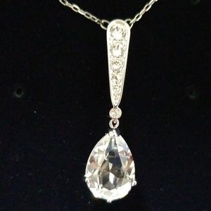 Swarovski vintage rhodium plated necklace